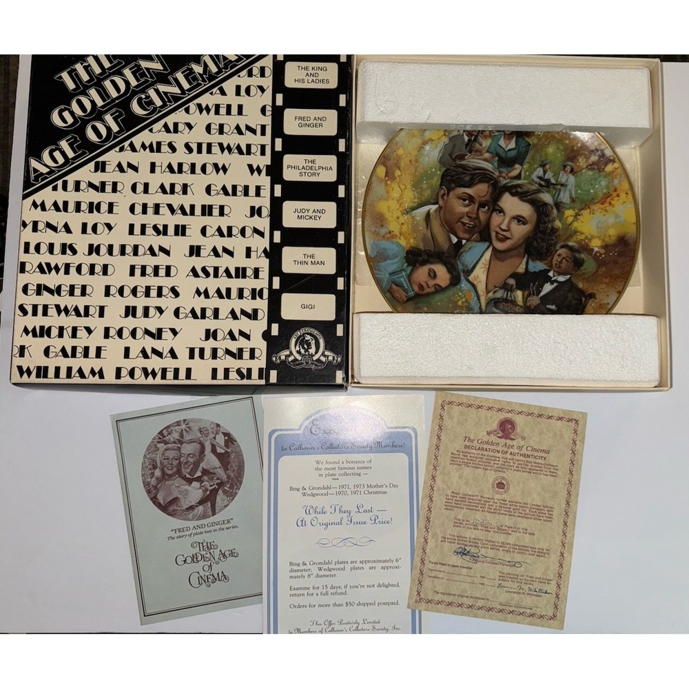Royal Cornwall Judy and Mickey Golden Age of Cinema Collector Plate 1978 Box COA